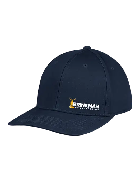 Premium Modern Structured Twill Navy Snapback Cap w/Brinkman Construction Logo