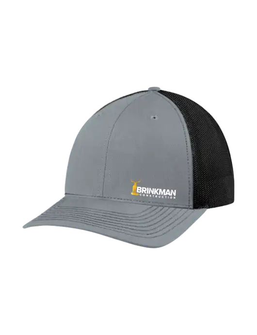 Richardson Adjustable Snapback Original 112 Trucker Cap Heather Grey w/Black Mesh w/Brinkman Construction Logo