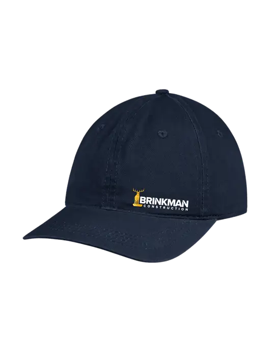 Garment Washed Unstructured Twill Navy Cap w/Brinkman Construction Logo