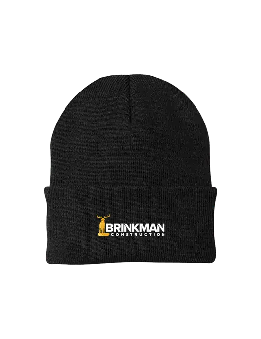 Black Knit Cap w/Brinkman Construction Logo