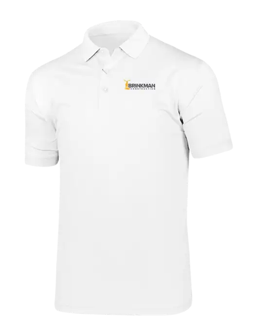 Callaway Vibrant Bright White Ventilated Polo w/Brinkman Construction Logo