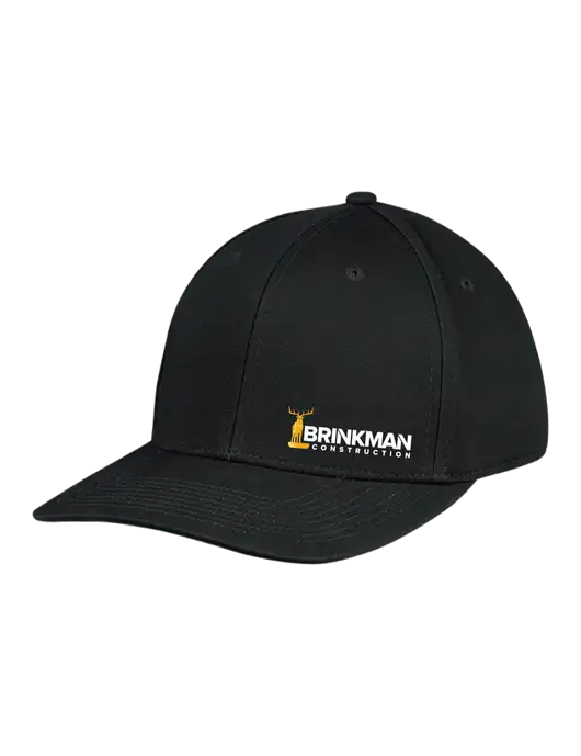 Premium Modern Structured Twill Black Snapback Cap w/Brinkman Construction Logo