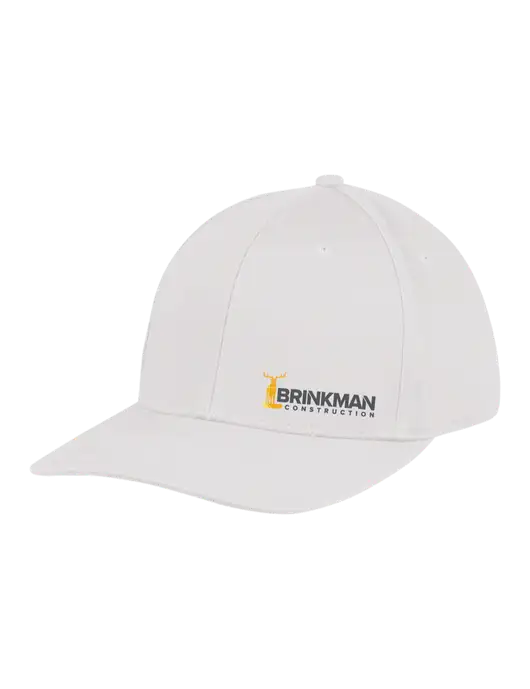 Premium Modern Structured Twill White Snapback Cap w/Brinkman Construction Logo