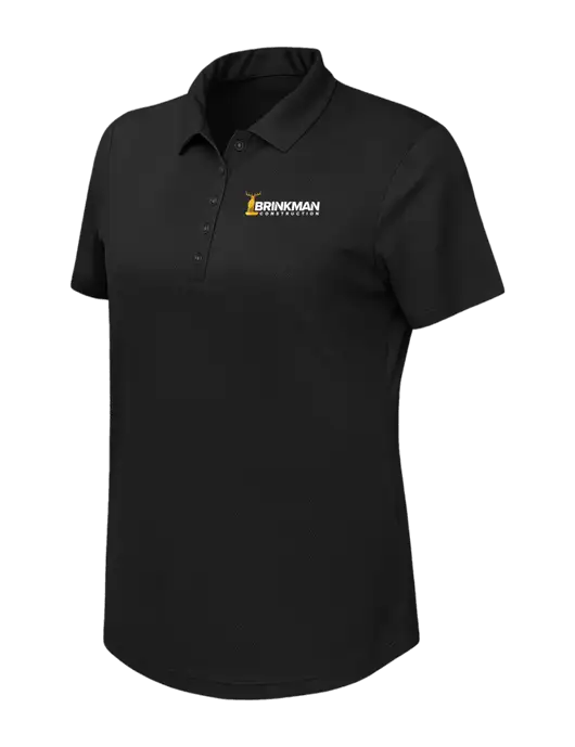Callaway Womens Birdseye Black Polo w/Brinkman Construction Logo