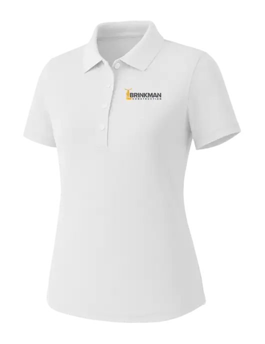 Callaway Womens Core Bright White Performance Polo w/Brinkman Construction Logo