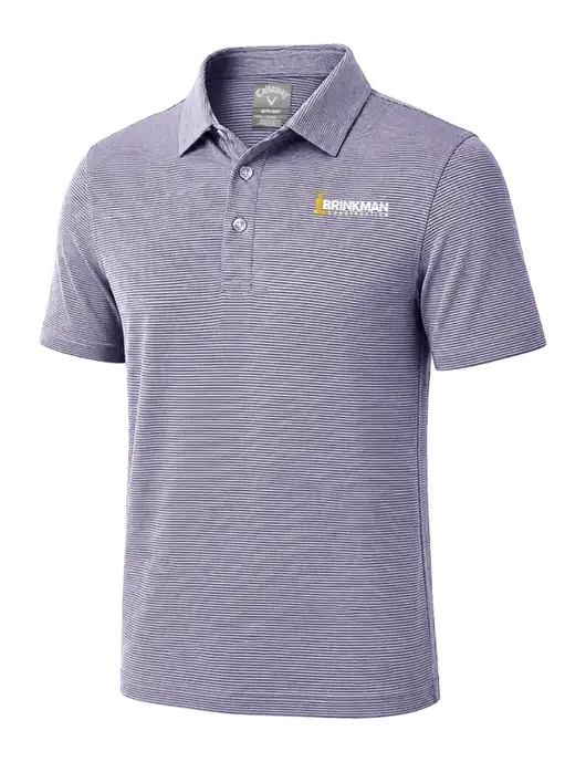 Callaway Navy Fine Line Stripe Polo w/Brinkman Construction Logo