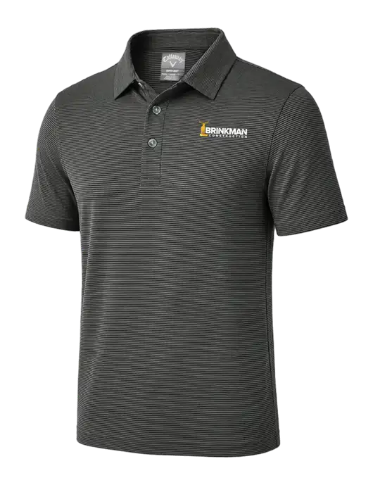 Callaway Black Fine Line Stripe Polo w/Brinkman Construction Logo