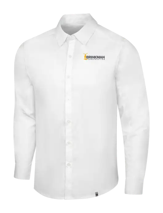 OGIO White Commuter Woven Shirt w/Brinkman Construction Logo