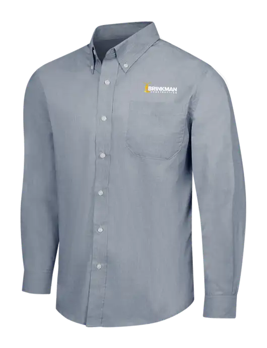 Navy Frost Crosshatch Easy Care Shirt w/Brinkman Construction Logo