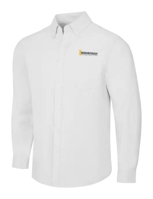 White SuperPro Oxford Shirt w/Brinkman Construction Logo