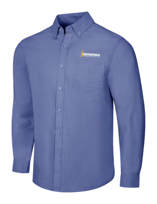 Navy SuperPro Oxford Shirt w/Brinkman Construction Logo