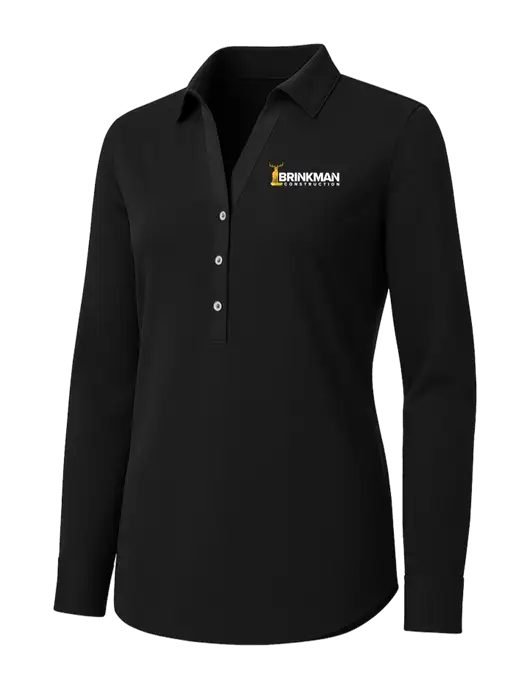 Womens Black City Stretch Shirt w/Brinkman Construction Logo