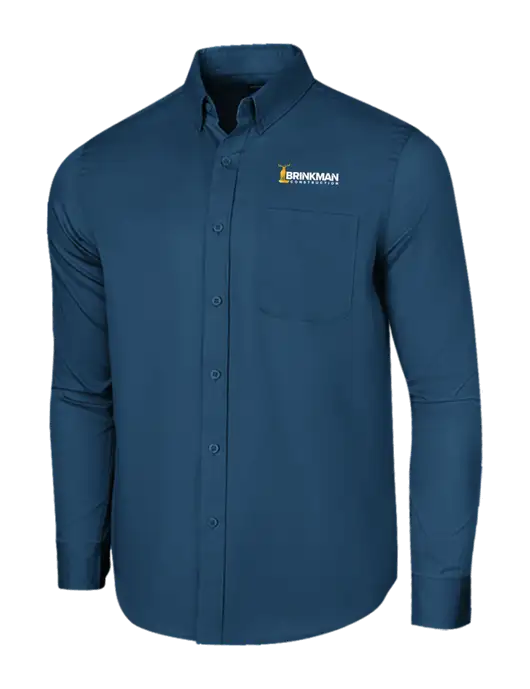 Long Sleeve Light Navy Superpro React Twill Shirt w/Brinkman Construction Logo