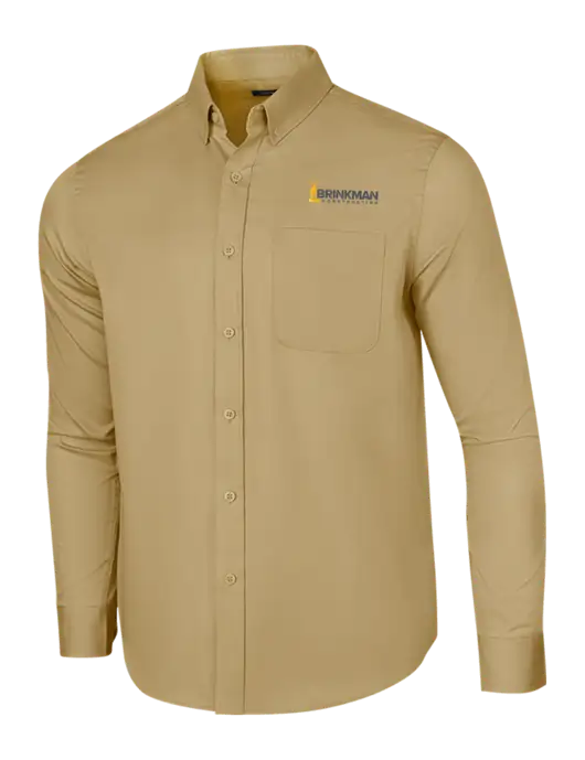 Long Sleeve Dark Tan Superpro React Twill Shirt w/Brinkman Construction Logo