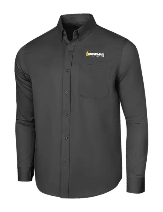 Long Sleeve Dark Grey Superpro React Twill Shirt w/Brinkman Construction Logo