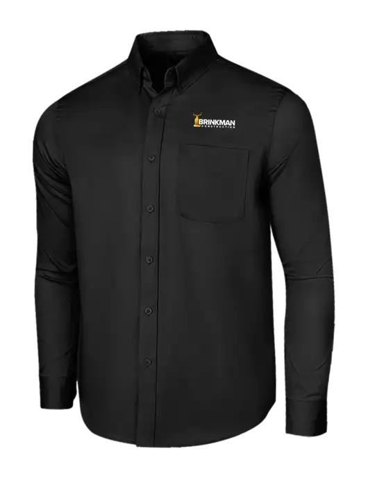Long Sleeve Deep Black Superpro React Twill Shirt w/Brinkman Construction Logo
