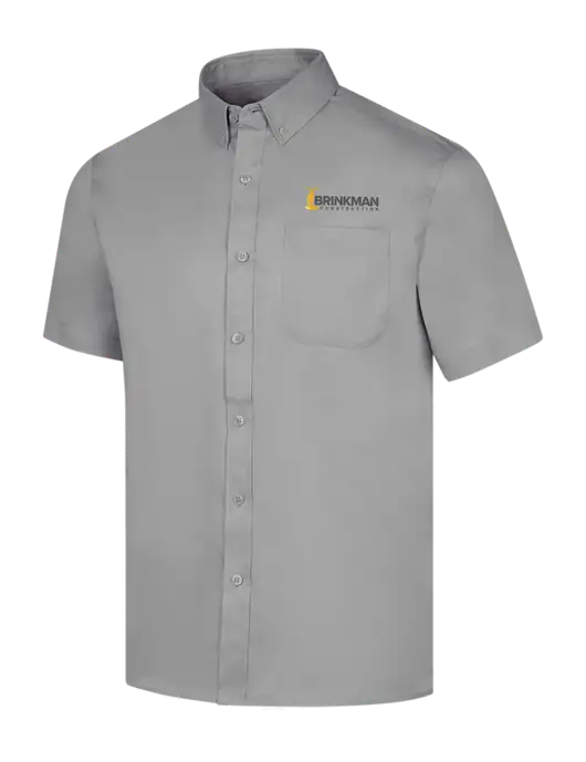 Short Sleeve Light Grey Superpro React Twill Shirt w/Brinkman Construction Logo