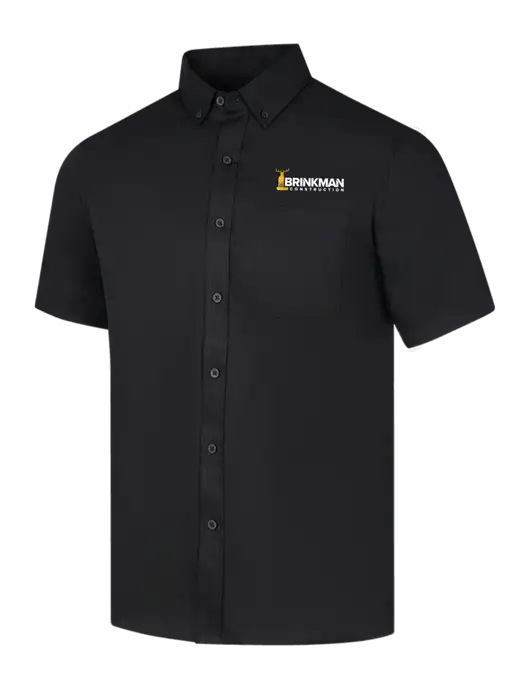 Short Sleeve Deep Black Superpro React Twill Shirt w/Brinkman Construction Logo