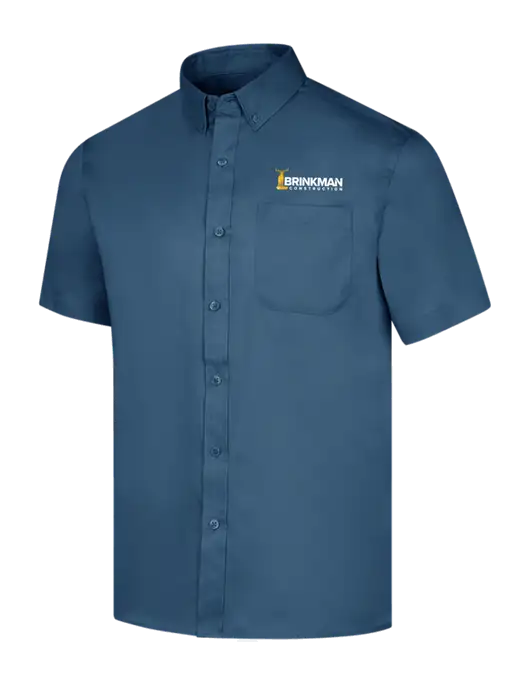 Short Sleeve Light Navy Superpro React Twill Shirt w/Brinkman Construction Logo