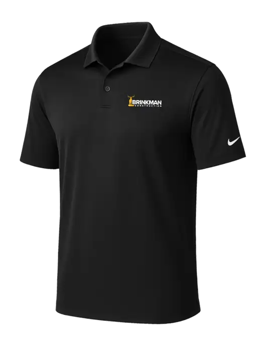 NIKE Black Victory Solid Polo w/Brinkman Construction Logo
