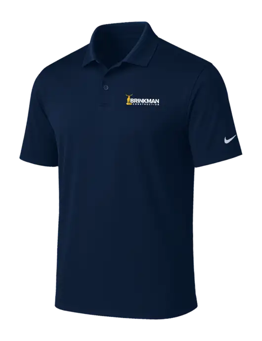 NIKE Navy Victory Solid Polo w/Brinkman Construction Logo