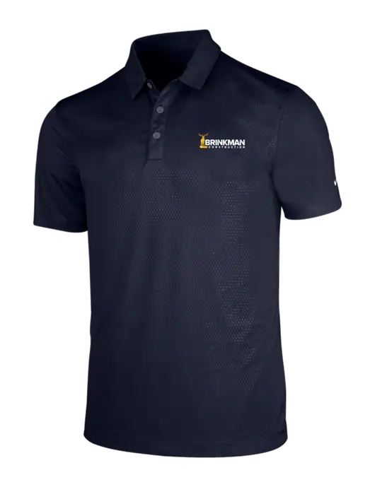 NIKE Dark Navy Dri-Fit Embossed Tri-Blade Polo w/Brinkman Construction Logo
