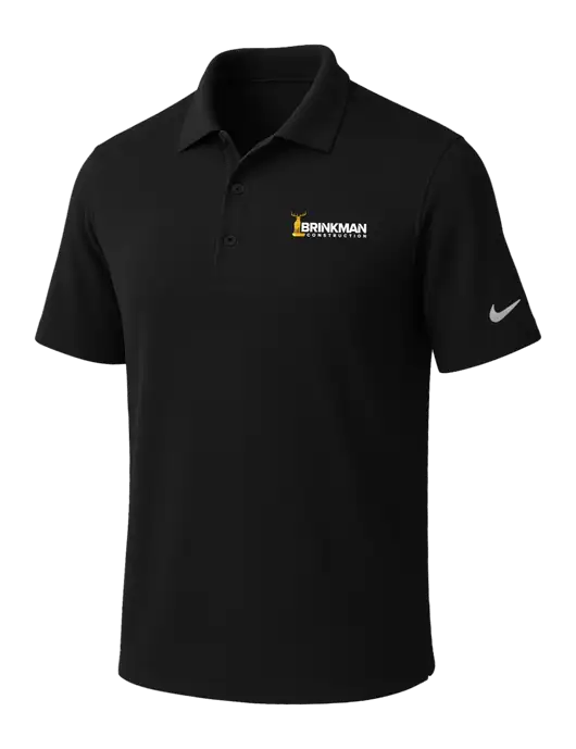 NIKE Black Dri-Fit Micro Pique Polo w/Brinkman Construction Logo