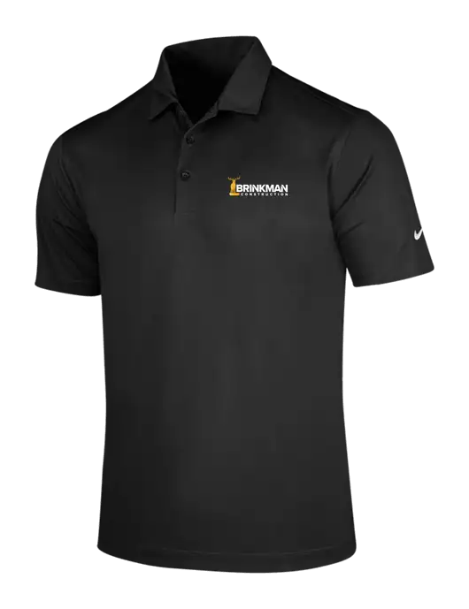 NIKE Black Dri-Fit Vertical Mesh Polo w/Brinkman Construction Logo