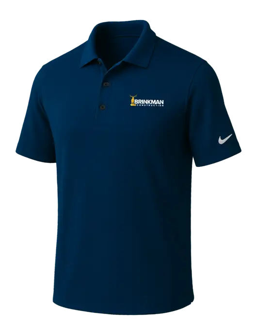 NIKE Navy Dri-Fit Micro Pique Polo w/Brinkman Construction Logo