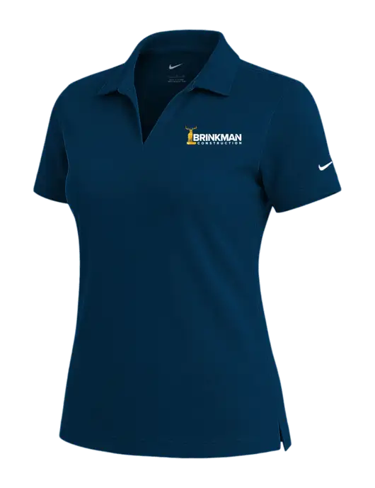 NIKE Navy Womens Dri-Fit Micro Pique Polo w/Brinkman Construction Logo