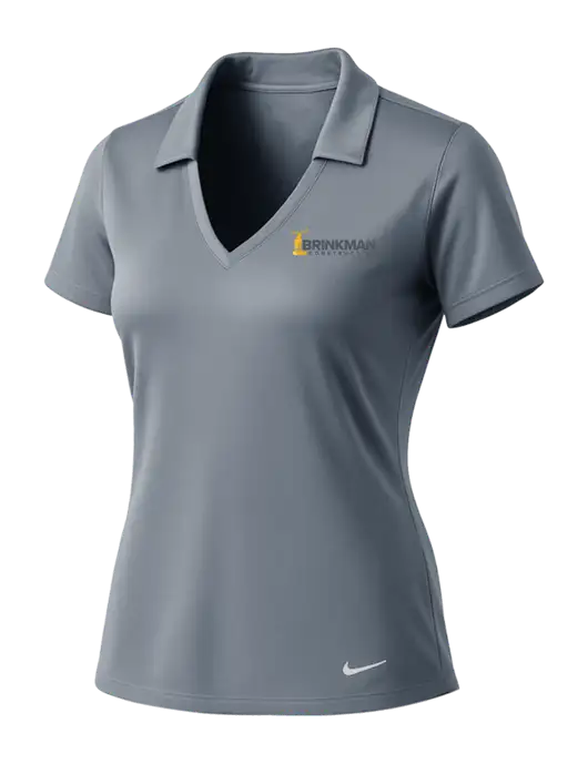 NIKE Medium Grey Womens Dri-Fit Vertical Mesh Polo w/Brinkman Construction Logo