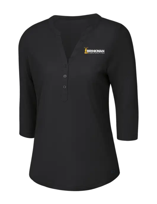 OGIO Blacktop Jewel Henley w/Brinkman Construction Logo