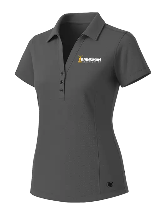 OGIO Womens Medium Grey ONYX Polo w/Brinkman Construction Logo