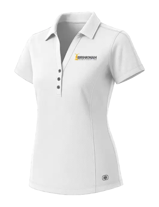 OGIO Womens White ONYX Polo w/Brinkman Construction Logo