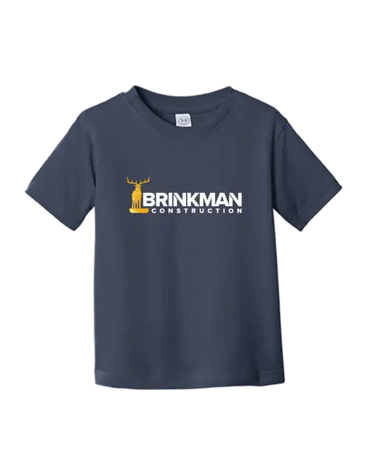Rabbit Skins Navy Toddler Fine Jersey Tee w/Brinkman Construction Logo