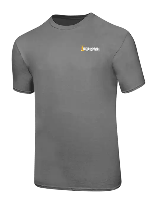 Ring Spun Medium Grey 4.5 oz T-Shirt w/Brinkman Construction Logo