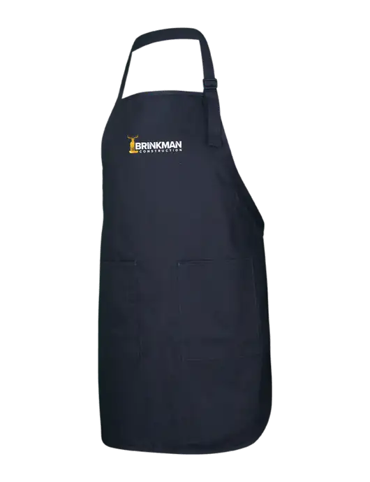Full-Length Black Apron With Pockets w/Brinkman Construction Logo