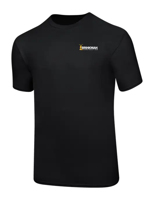 Ring Spun Jet Black 4.5 oz T-Shirt w/Brinkman Construction Logo