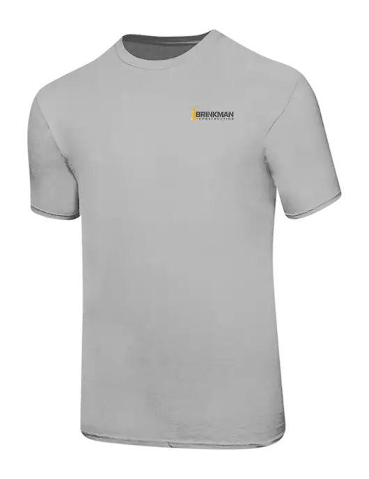 Ring Spun Silver 4.5 oz T-Shirt w/Brinkman Construction Logo