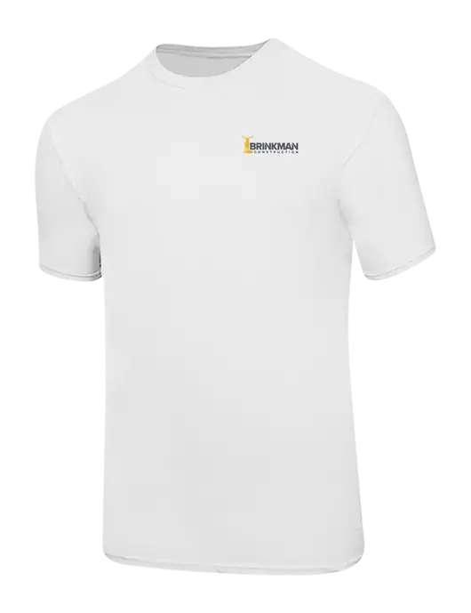 Ring Spun White 4.5 oz T-Shirt w/Brinkman Construction Logo