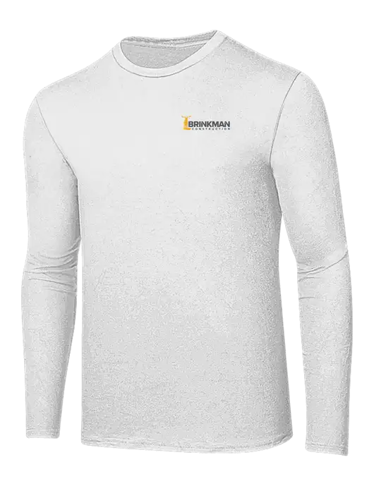 Ring Spun White 4.5 oz Long Sleeve T-Shirt w/Brinkman Construction Logo
