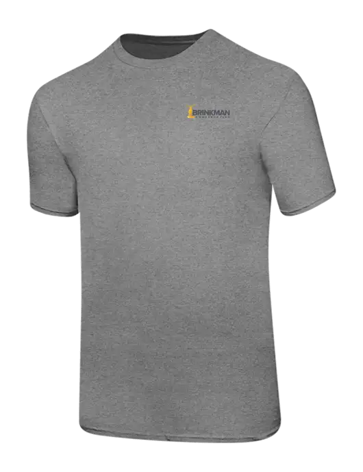 Ring Spun Light Heather Grey 4.5 oz T-Shirt w/Brinkman Construction Logo