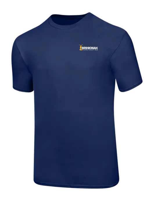 Ring Spun Navy 4.5 oz T-Shirt w/Brinkman Construction Logo
