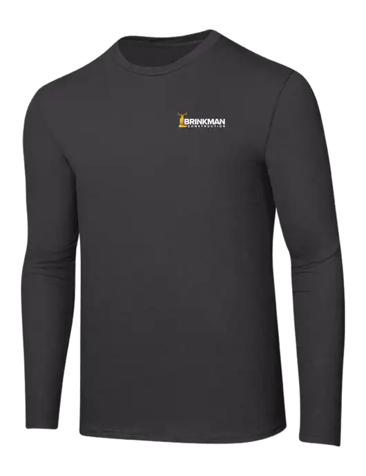 Ring Spun Charcoal 4.5 oz Long Sleeve T-Shirt w/Brinkman Construction Logo