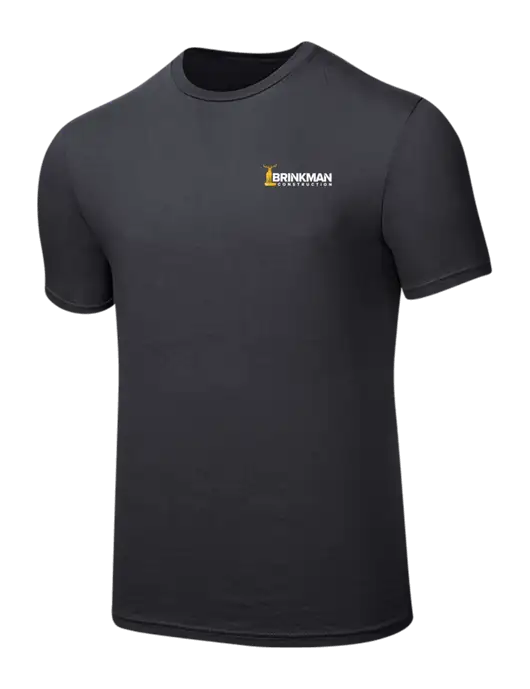 Seriously Soft Charcoal T-Shirt w/Brinkman Construction Logo