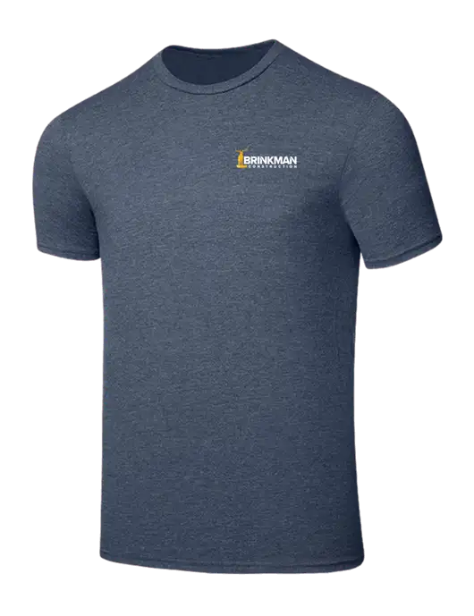 Seriously Soft Heathered Navy T-Shirt w/Brinkman Construction Logo
