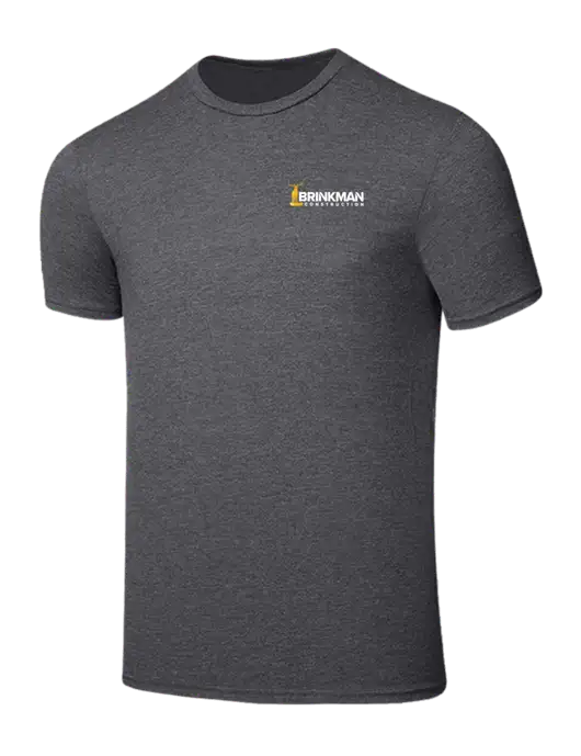 Seriously Soft Heathered Charcoal T-Shirt w/Brinkman Construction Logo