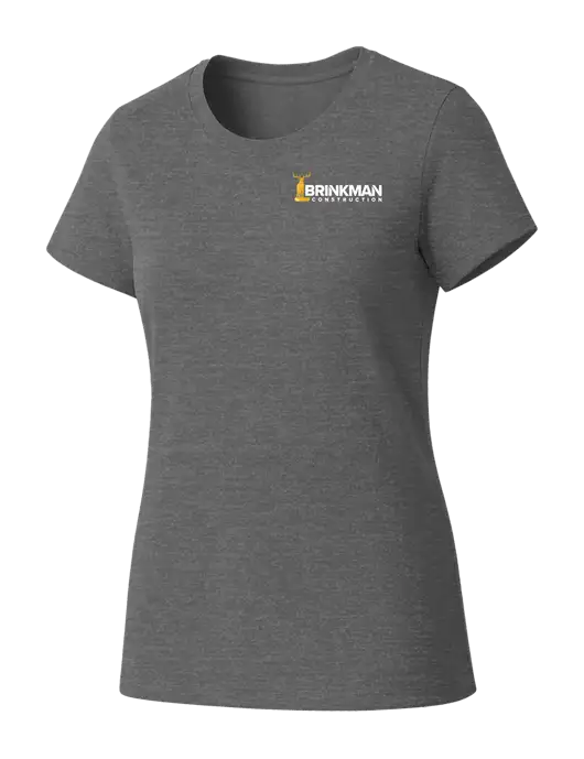 Womens Seriously Soft Grey Frost T-Shirt w/Brinkman Construction Logo