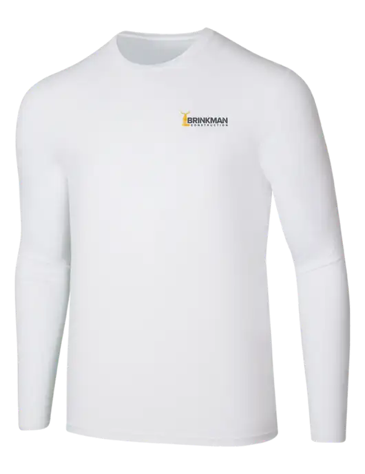 Seriously Soft White Long Sleeve T-Shirt w/Brinkman Construction Logo