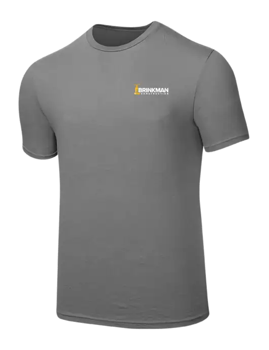 Seriously Soft Medium Grey T-Shirt w/Brinkman Construction Logo